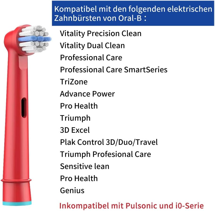 Detalle 2 de 16 Stück Aufsteckbürsten für Kinder – ultraweiche Borsten, kompatibel mit Braun/Oral-B Kinder-Zahnbürsten