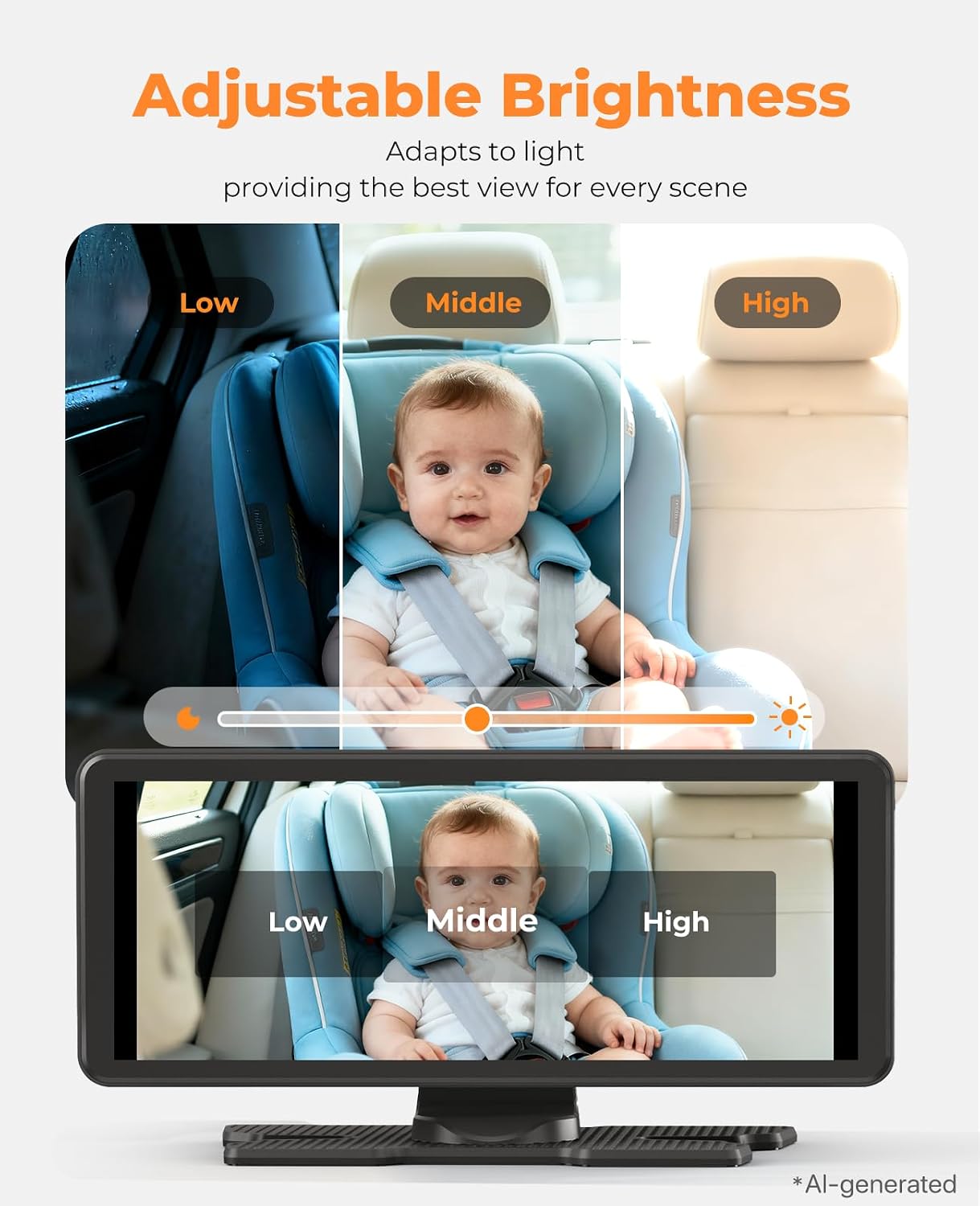 Thumbnail 6 de LUCKVIEW Dual Baby Car Camera 7.2-Inch Display
