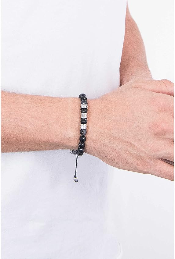 Thumbnail 6 de Diesel Pulsera hombre cuentas semipreciosas Negro pitch 🧿