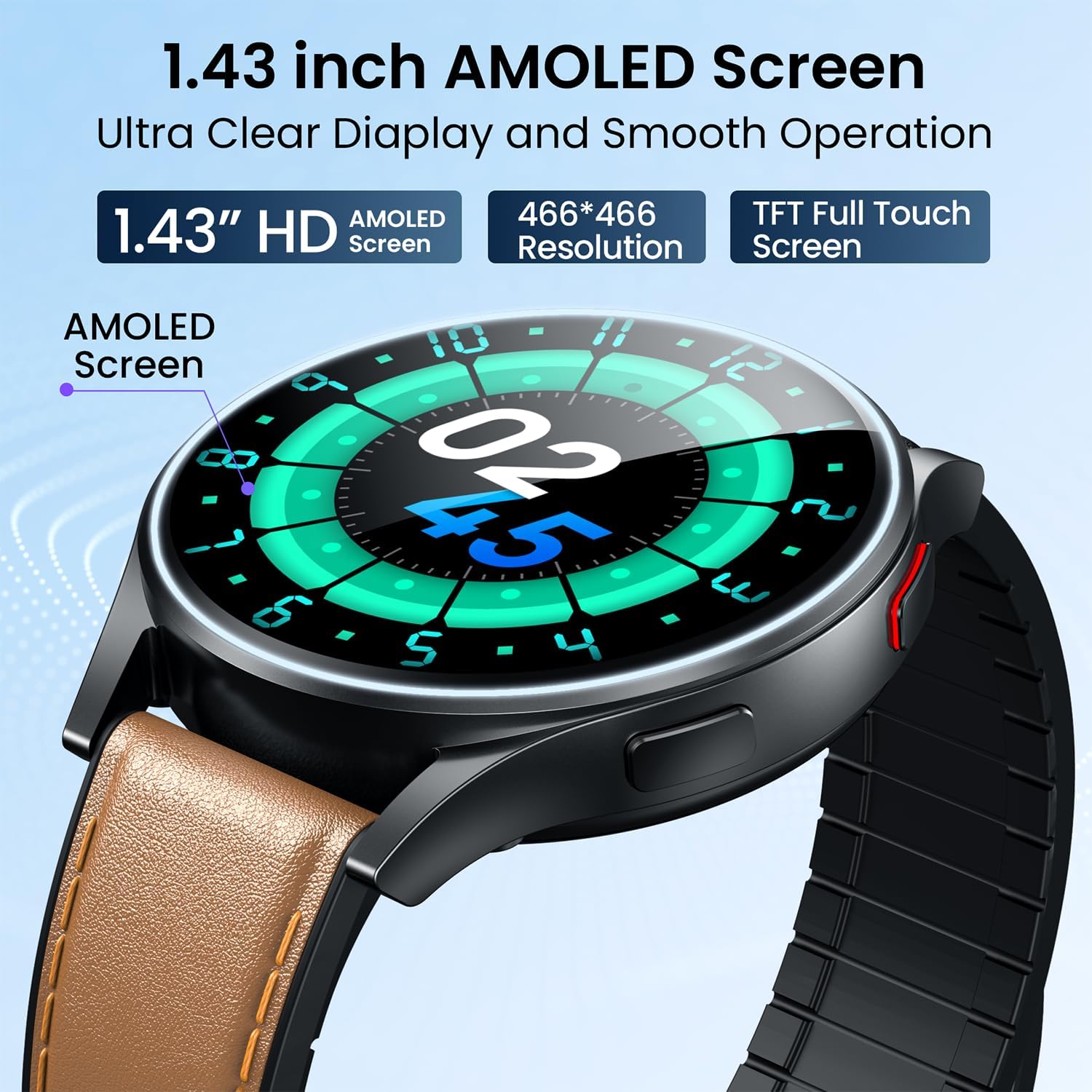 Thumbnail 6 de Orologio Smartwatch Uomo con ECG, HRV e Monitoraggio 24/7 – AMOLED 1.43