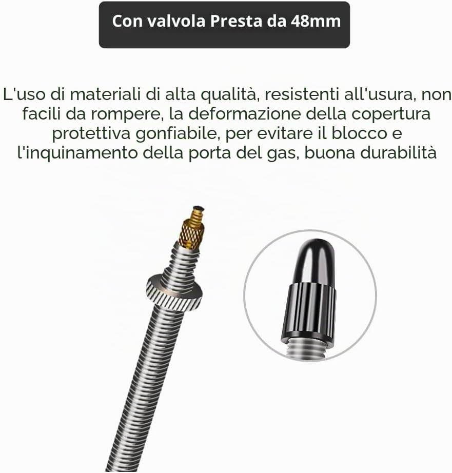Detalle 2 de XUNNIU Camera d'aria 700Cx35C/43C: ampia compatibilità e gomma butilica resistente