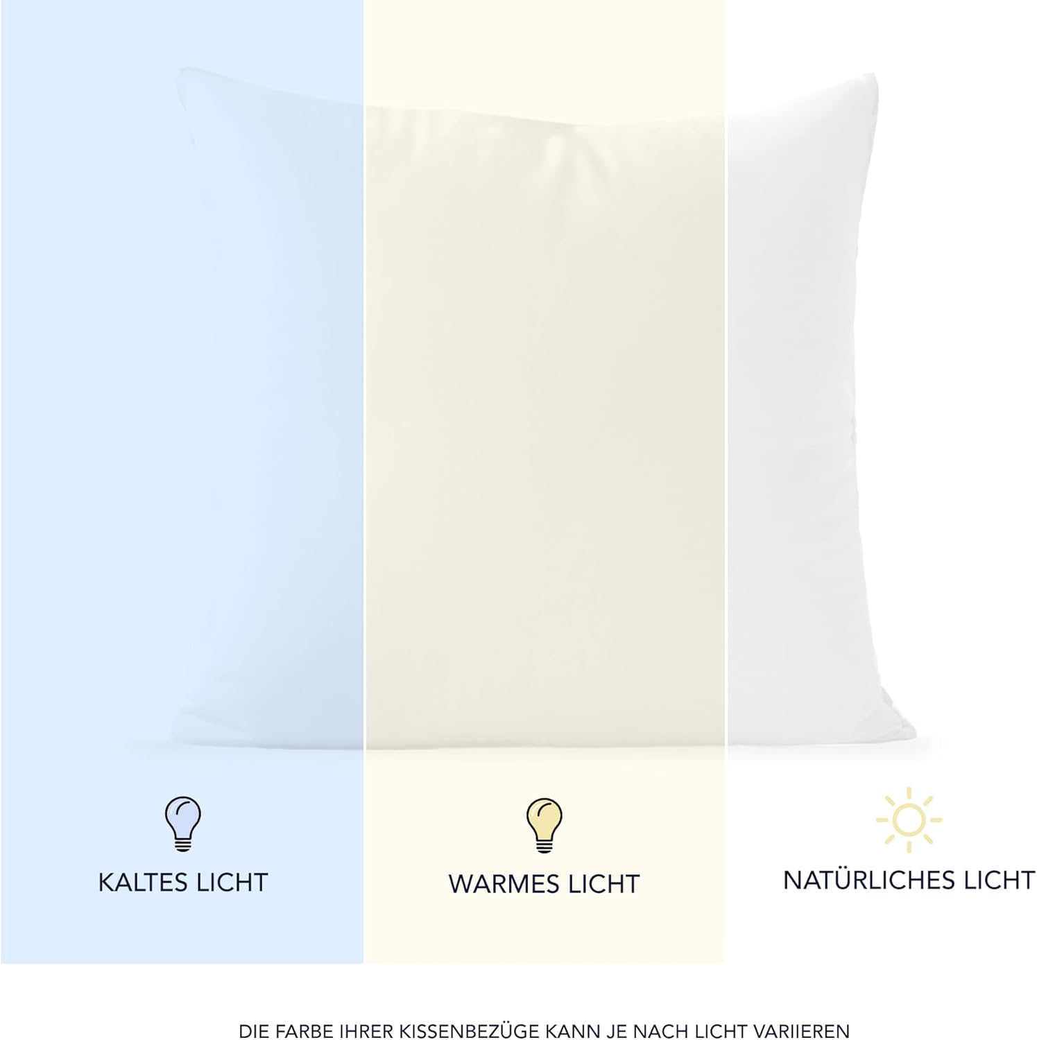 Thumbnail 4 de Dreamzie Kissenbezug 30x30 cm (Set mit 2) aus 100% Jersey-Baumwolle – weiß