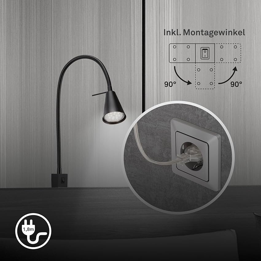 Detalle 1 de BRILONER Flexo LED 4 W, 400 lm, 3000 K