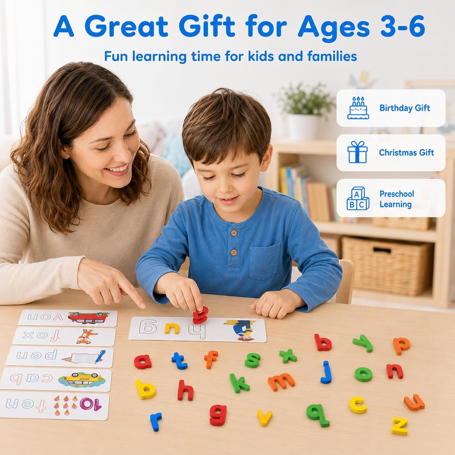 Detalle 2 de See-and-Spell CVC Word Toy, 28 Double-Sided Cards