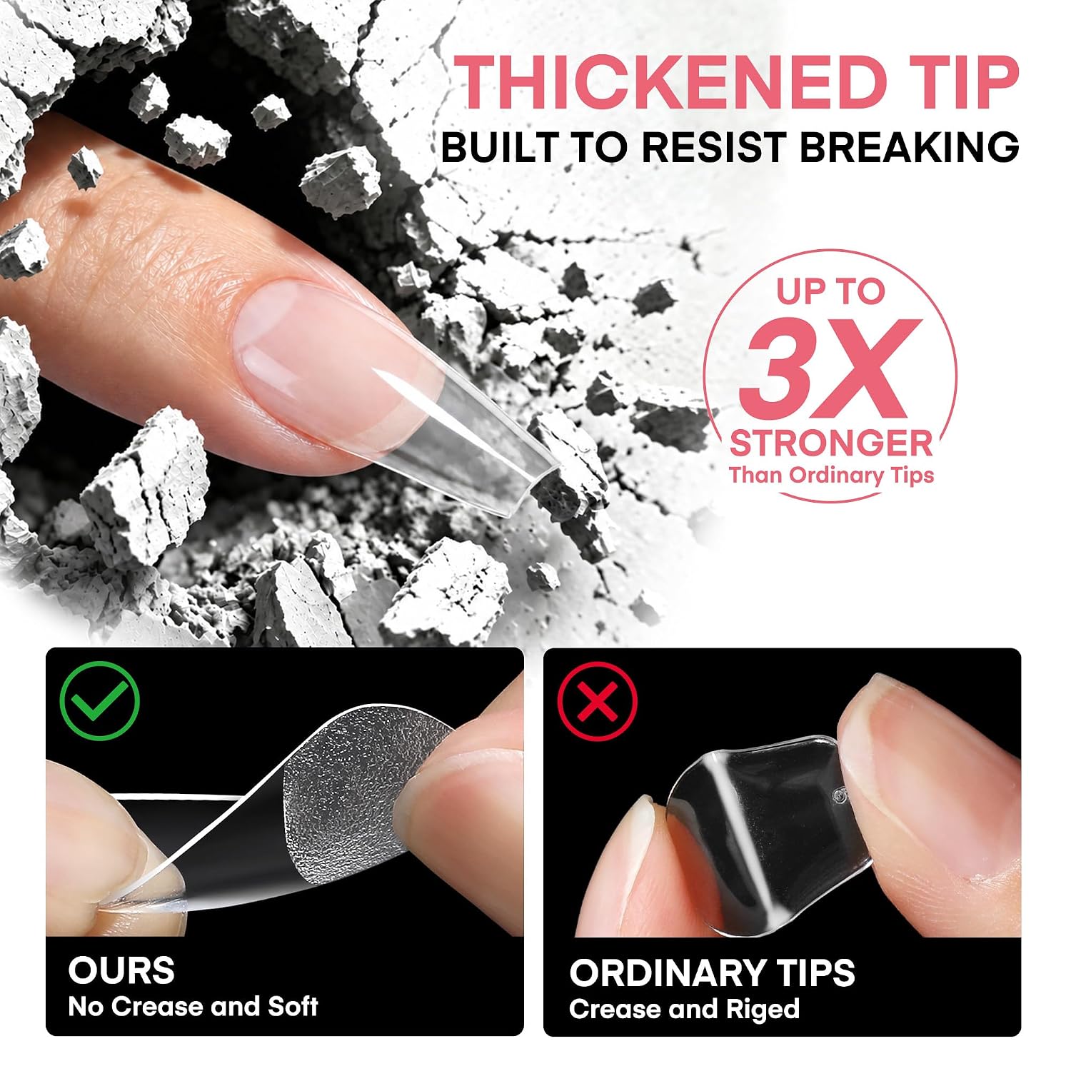 Thumbnail 3 de UNA GELLA Medium Coffin Gel Nail Tips, 150 Pieces