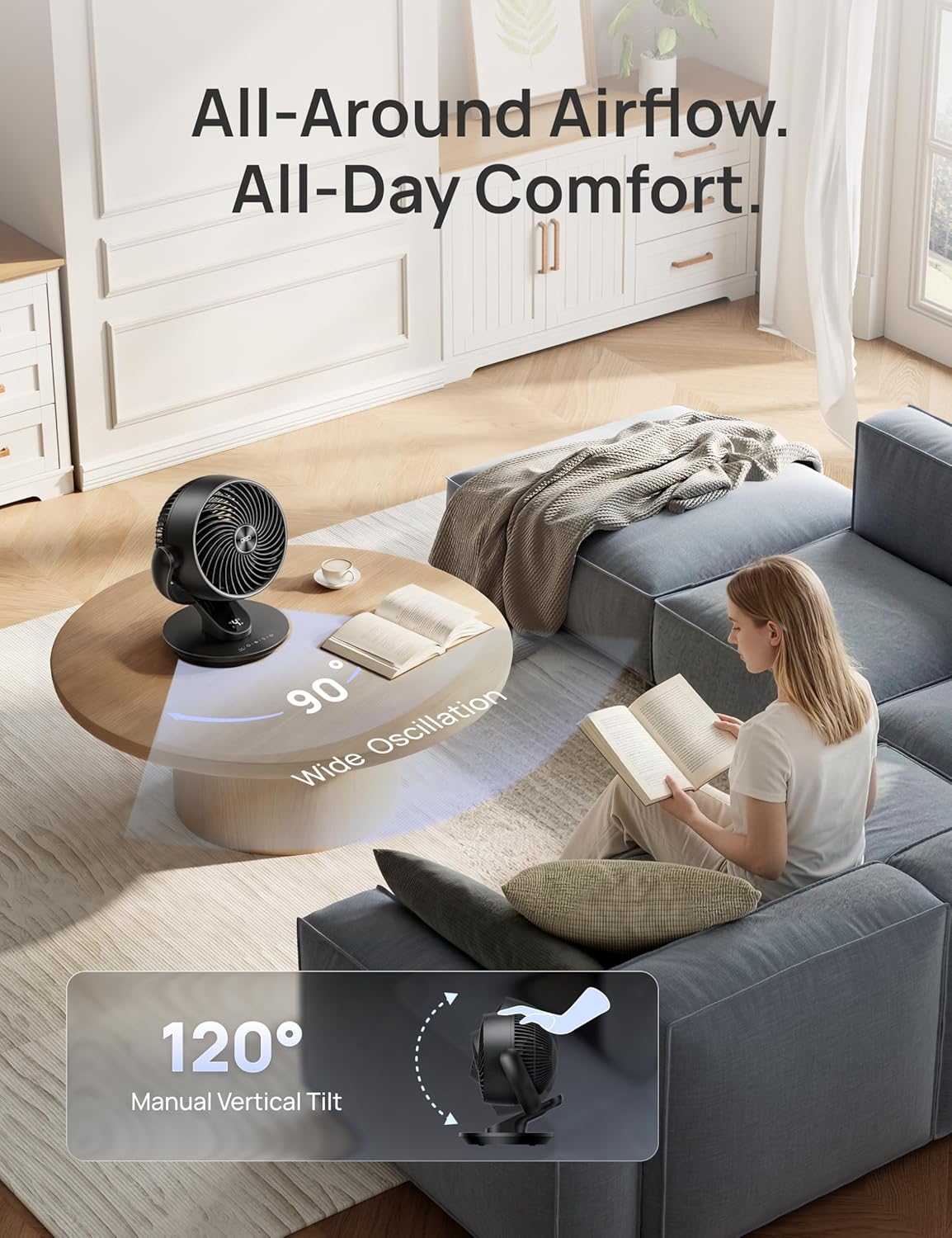 Detalle de DREO Fan 13-Inch Oscillating Table Fan