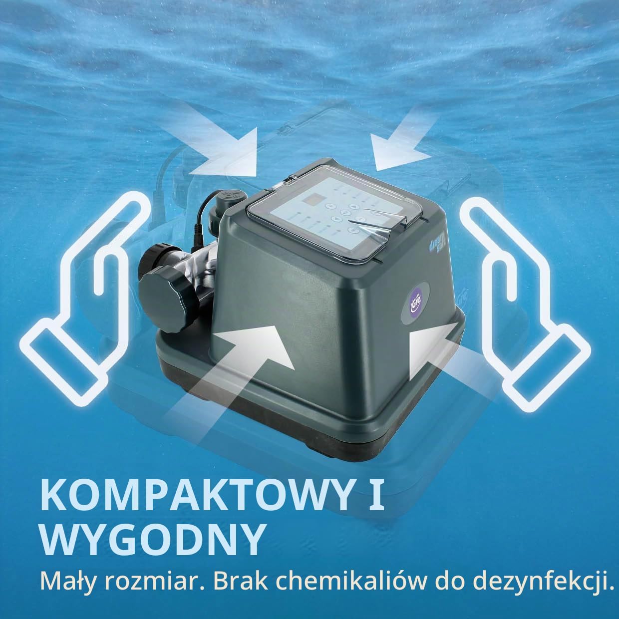 Detalle 2 de Gre GSS25 – elektrolizer solny do basenów naziemnych do 25 m³ z wyświetlaczem LED