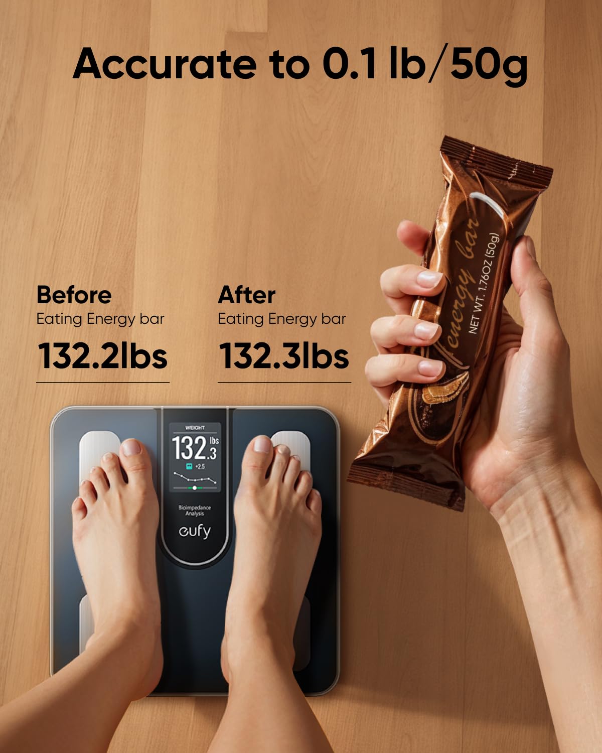 Detalle de eufy Smart Bathroom Scales C20 with Large TFT Screen (Bluetooth, 16 metrics)