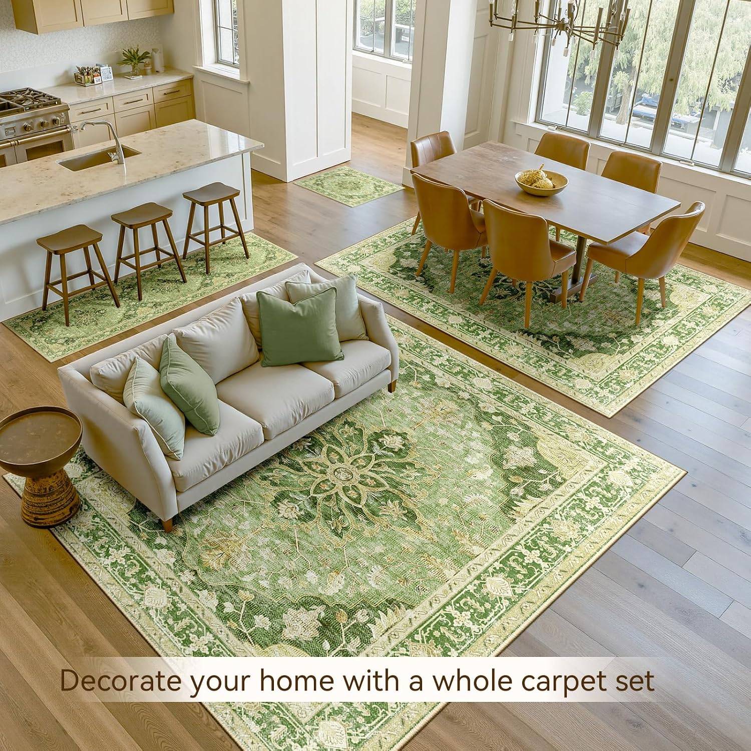 Detalle 2 de RELEANY 8'x10' Washable Floral Area Rug ๐งฉ