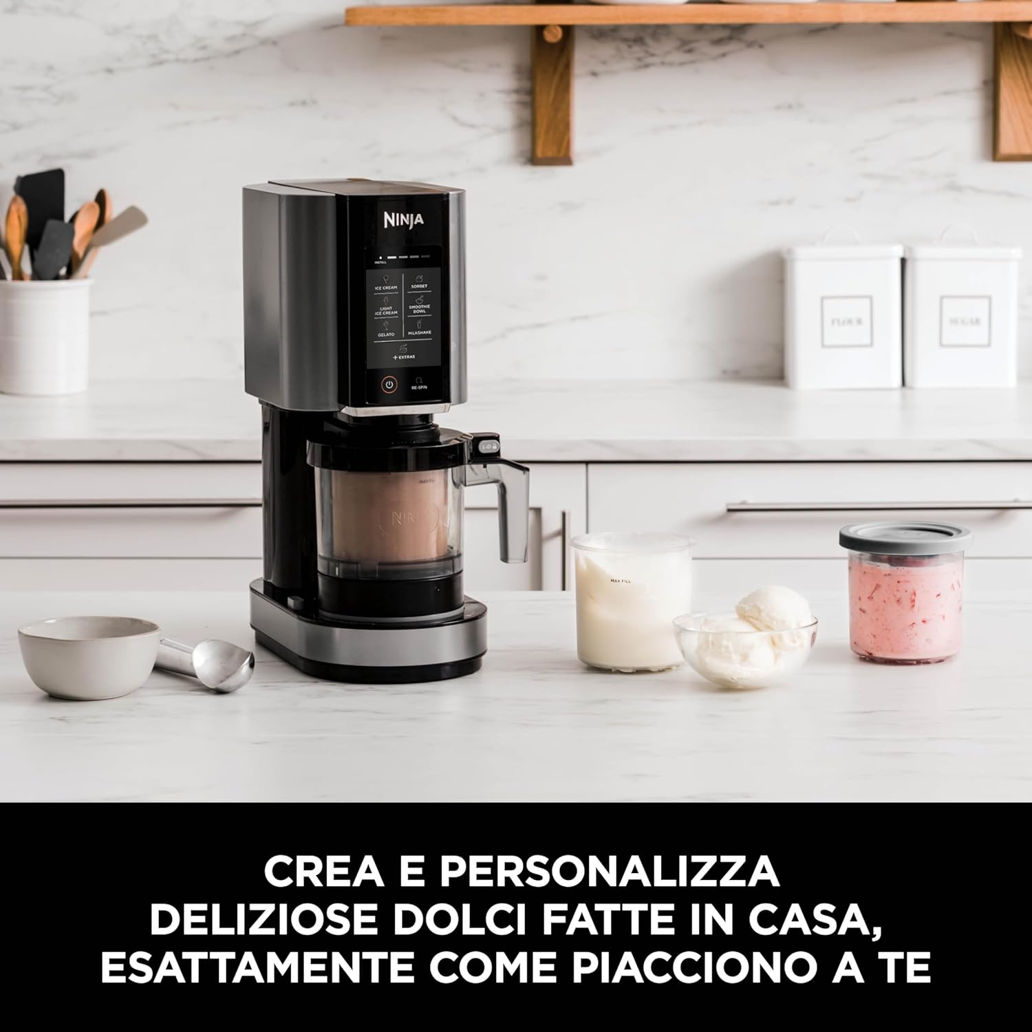 Thumbnail 2 de Ninja CREAMi Gelatiera NC302EU: macchina per gelato e dessert congelati, 1,4 l, 2 vasetti, 7 programmi