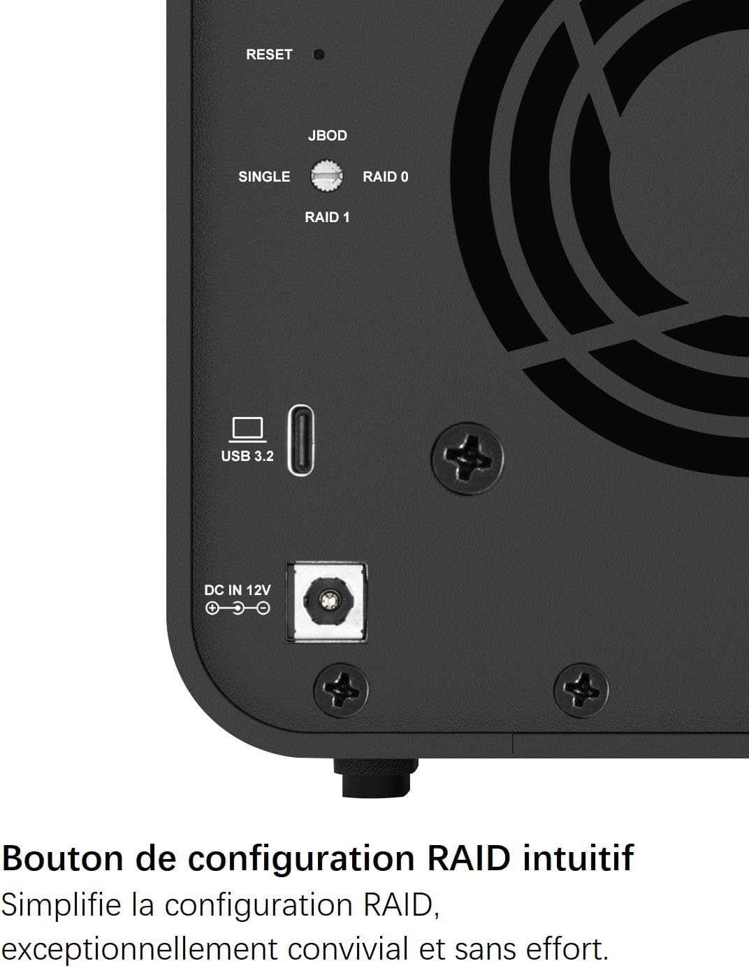 Detalle de TERRAMASTER D2-320 USB 3.2 10Gbps Box RAID
