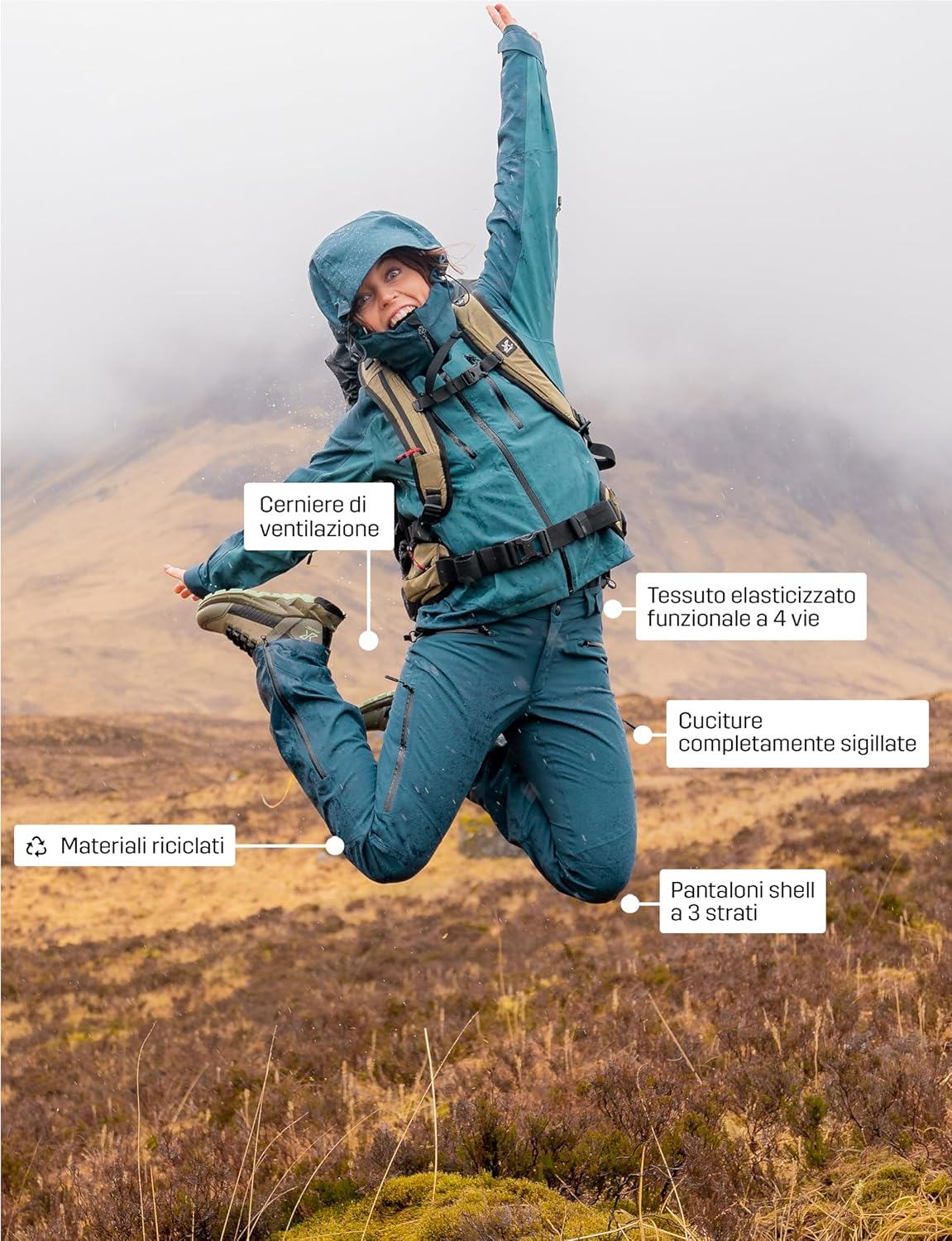 Thumbnail 5 de RevolutionRace Silence Proshell Pants da donna: pantaloni impermeabili e traspiranti per trekking e outdoor