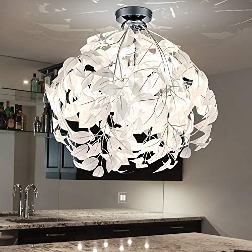 Detalle 2 de RL Live Your Light Leavy R60461001, plafonnier nickel, abat-jour plastique