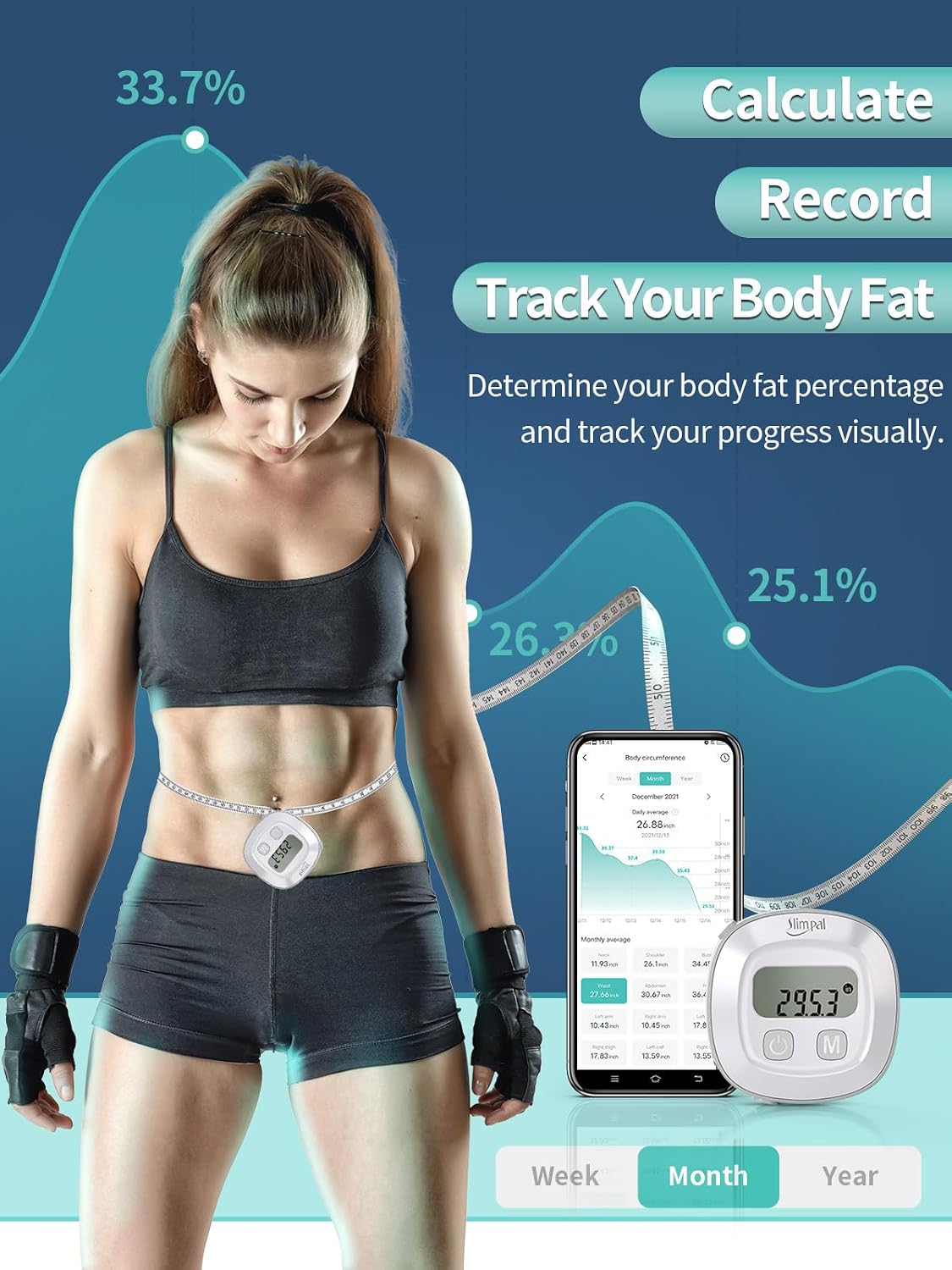 Thumbnail 1 de Slimpal Digital Body Measuring Tape