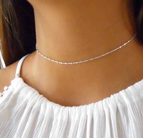 Detalle de Annika Bella 925 Sterling Silver Chain Choker Necklace (33–40.5 cm)