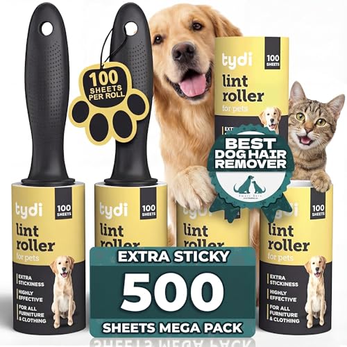 Detalle de Tydi Pet Hair Lint Rollers, 500 Sheets with 2 Handles
