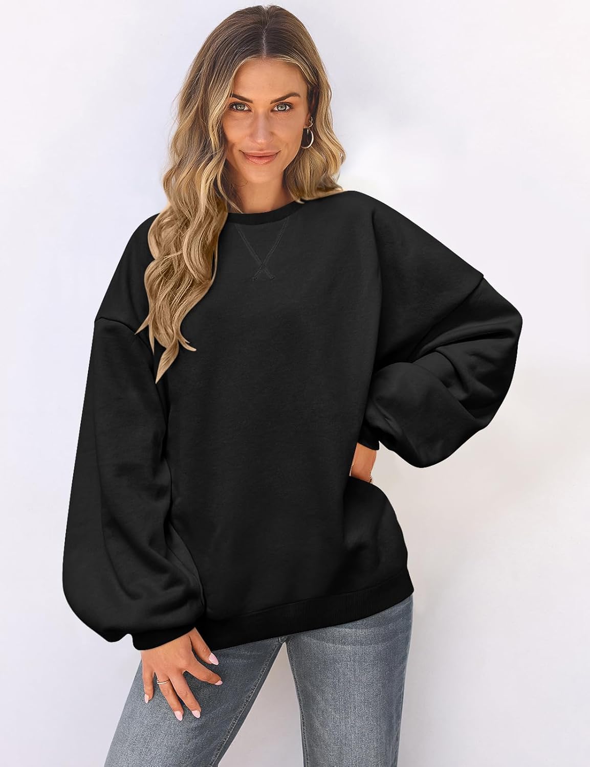 Thumbnail 1 de UEU Women Oversized Striped Crewneck Sweatshirt