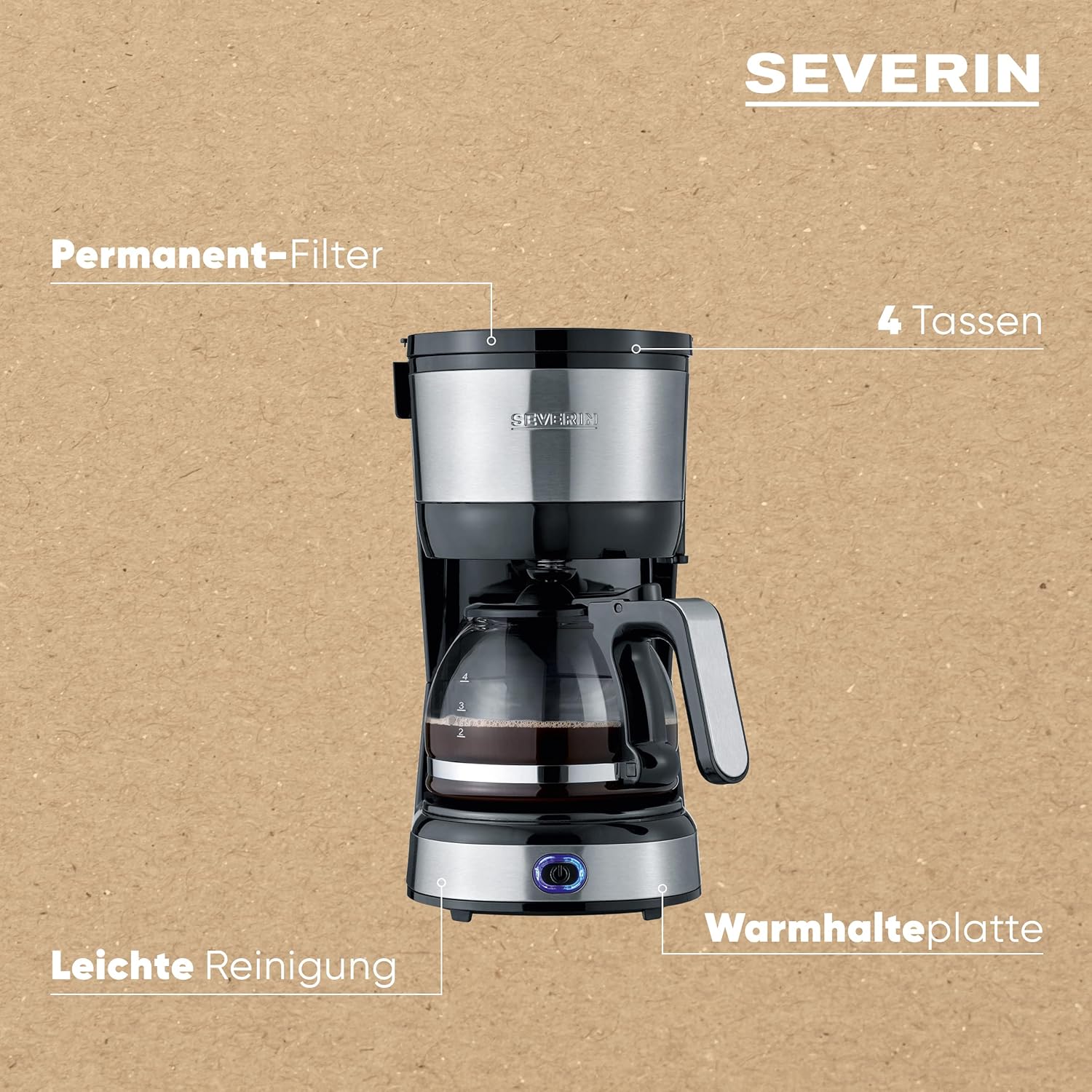 Thumbnail 3 de SEVERIN KA 4808 Kompakt Kaffeemaschine – aromatischer Filterkaffee für bis zu 4 Tassen