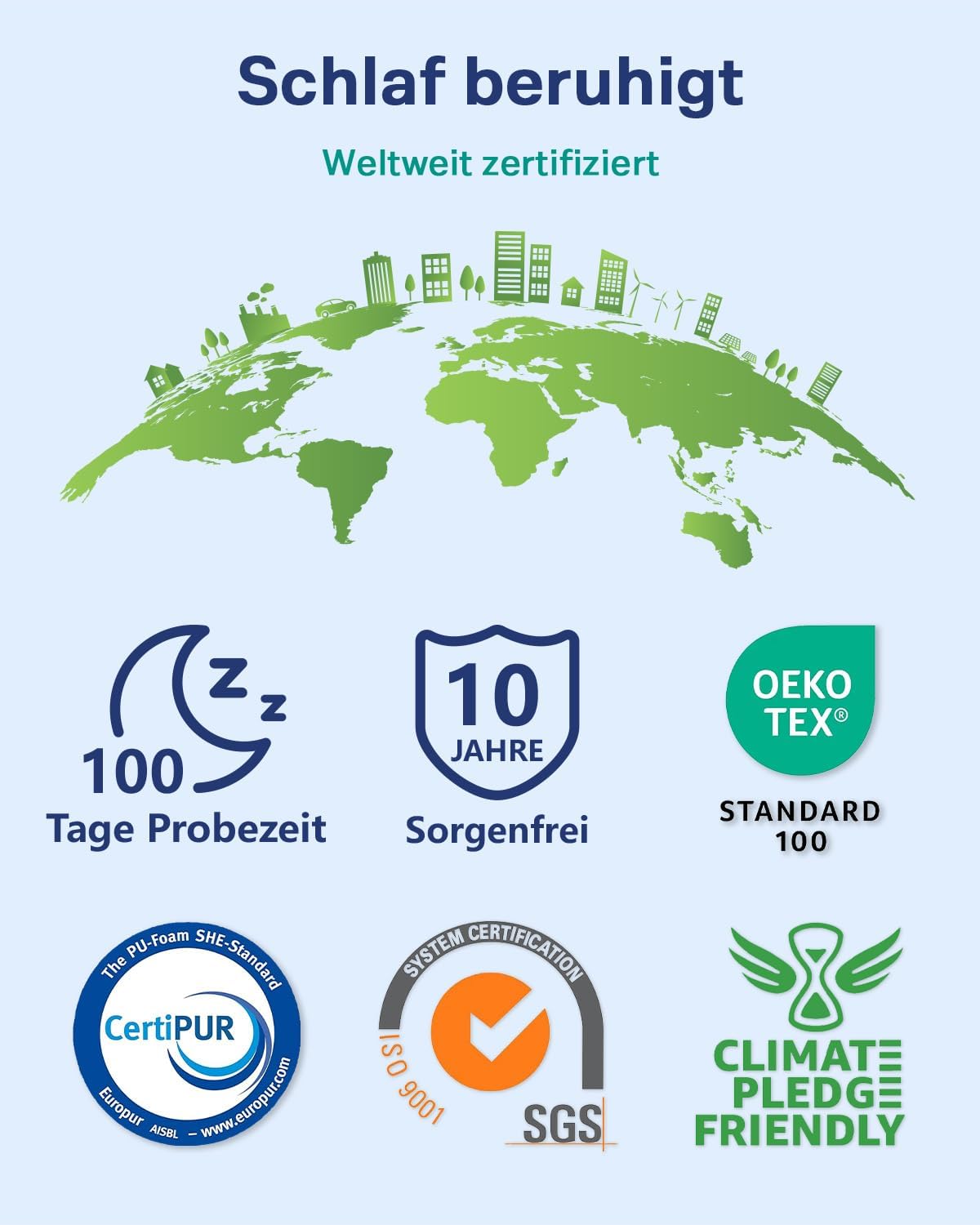 Thumbnail 4 de Newentor® Matratzen-Topper 120x200 cm mit Gel-Visco/Kaltschaum (H4/H5), abnehmbarer & waschbarer Bezug