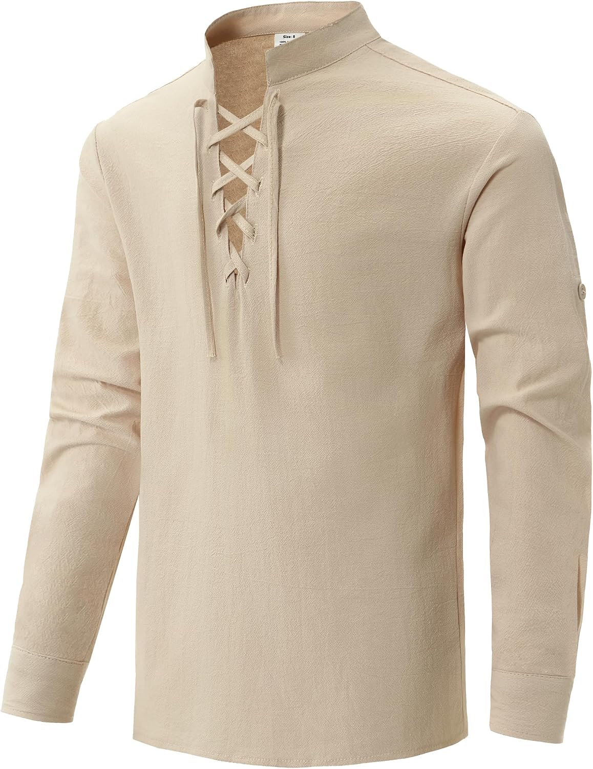 Detalle 1 de Lainvenor Boys Renaissance Shirt, 100% Cotton, Lace-Up, Adjustable Sleeves
