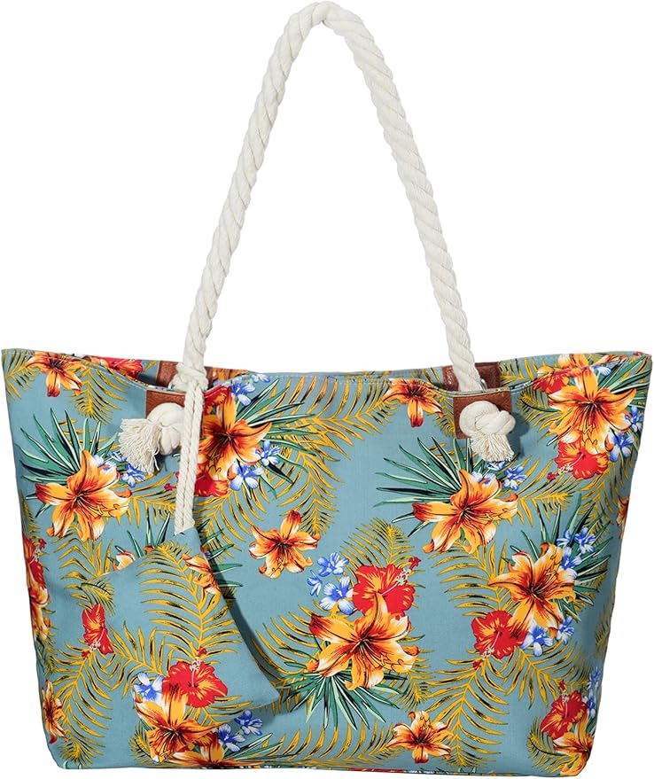 Detalle de DonDon Bolso de playa grande impermeable 🌴 Tropical Vintage