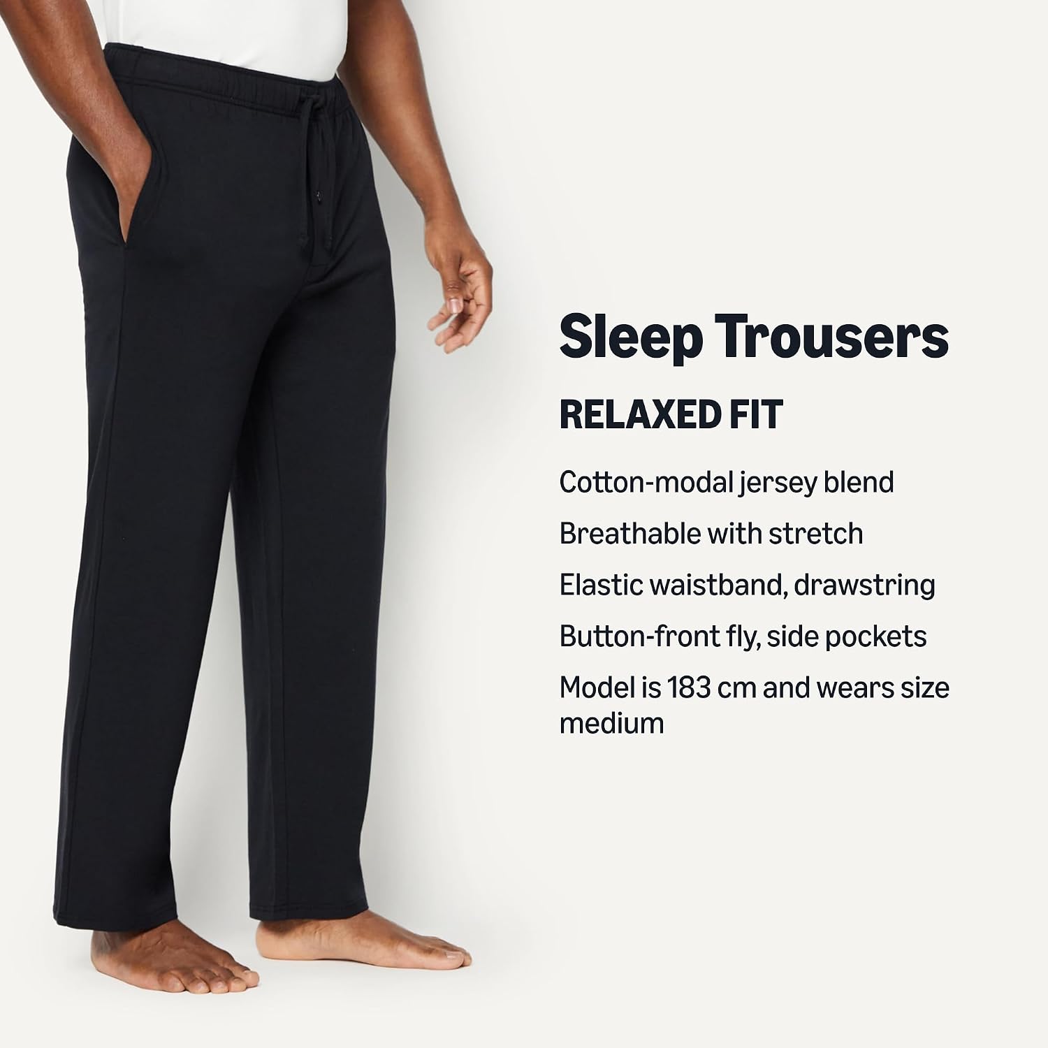 Detalle 2 de Amazon Essentials Men's Cotton-Modal Pyjama Bottoms – Sleep Trousers