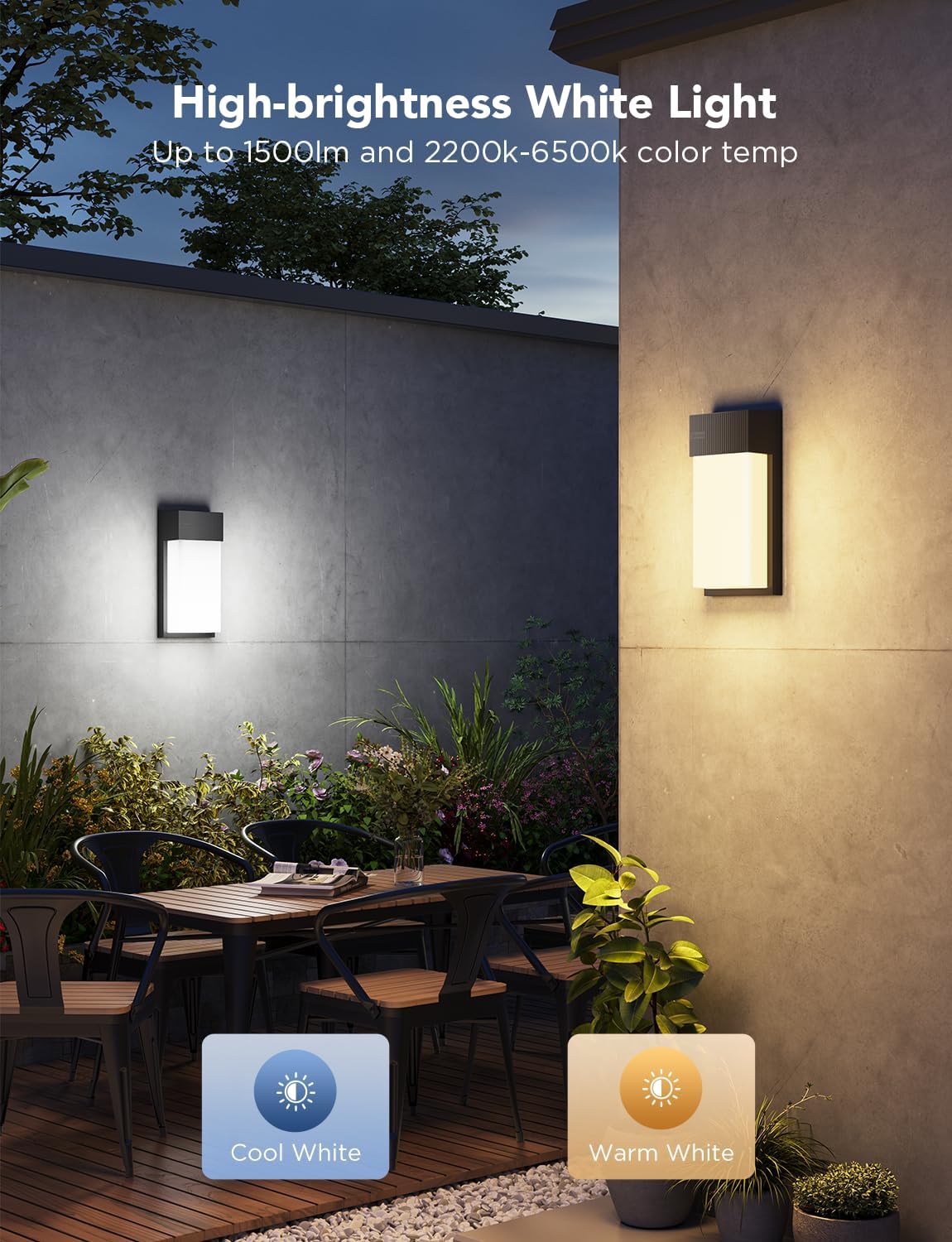 Thumbnail 3 de Govee Outdoor Wall Lights RGBIC (2 Pack) – 1500LM Smart LED, IP65, Alexa/Google & Matter