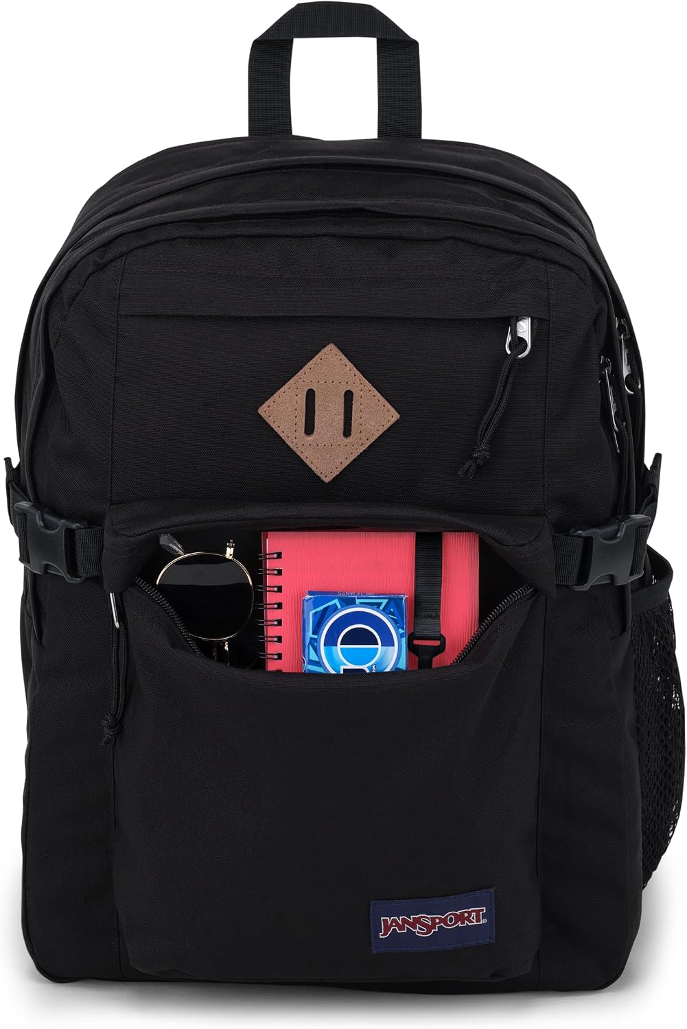 Detalle de JanSport Main Campus Backpack: 15-Inch Laptop, Dual Bottle Pockets, Black