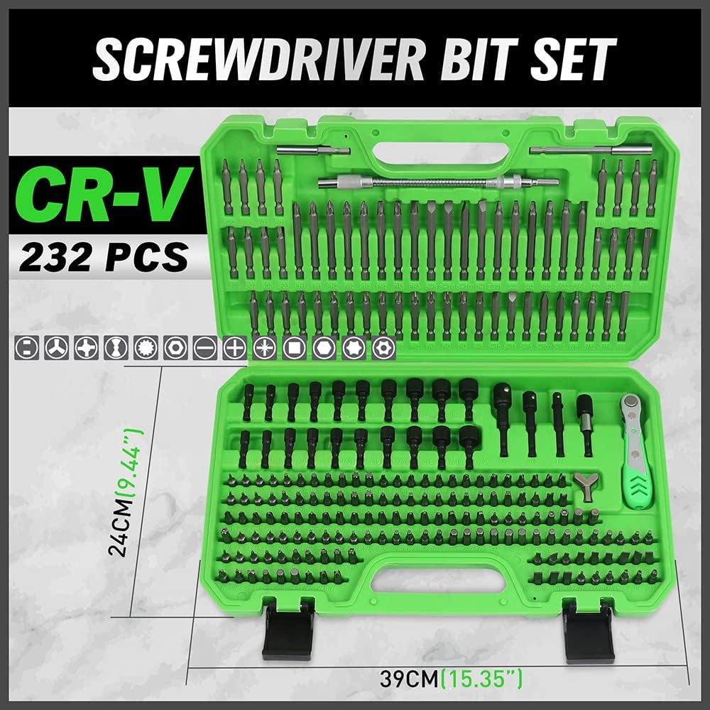 Thumbnail 1 de SWANLAKE 232-piece security screwdriver bit set with ratchet, nut driver and magnetic holders
