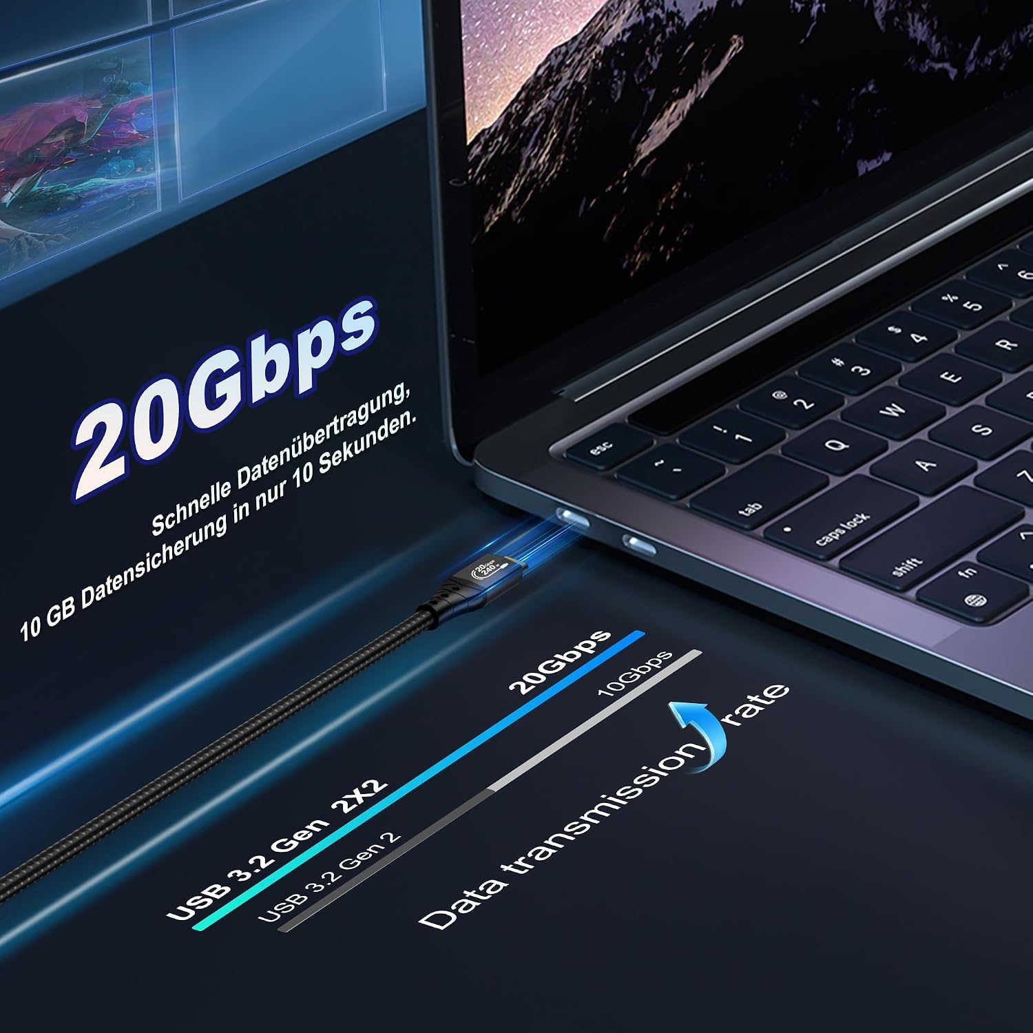Detalle 2 de ZIKNYDO USB C Kabel 3.2 Gen2x2
