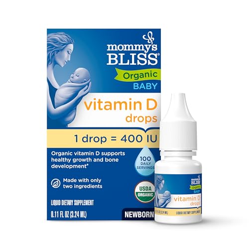 Detalle de Mommy's Bliss Organic Vitamin D Drops for Babies (0.11 Fl Oz, 400 IU per drop)
