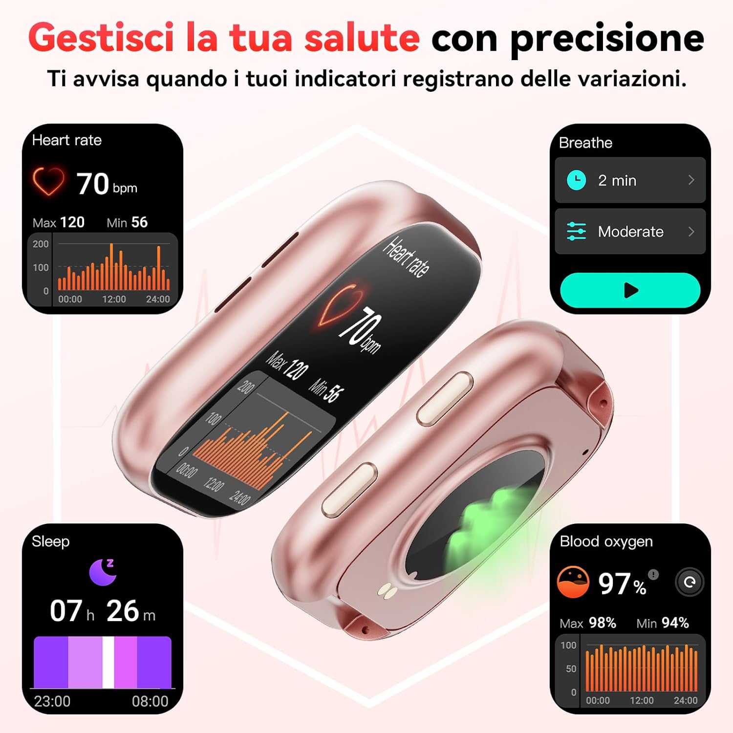 Detalle de Mingtawn Orologio Smartwatch Donna da 1,83'': 100+ modalità sportive, chiamate Bluetooth e salute su GloryFit