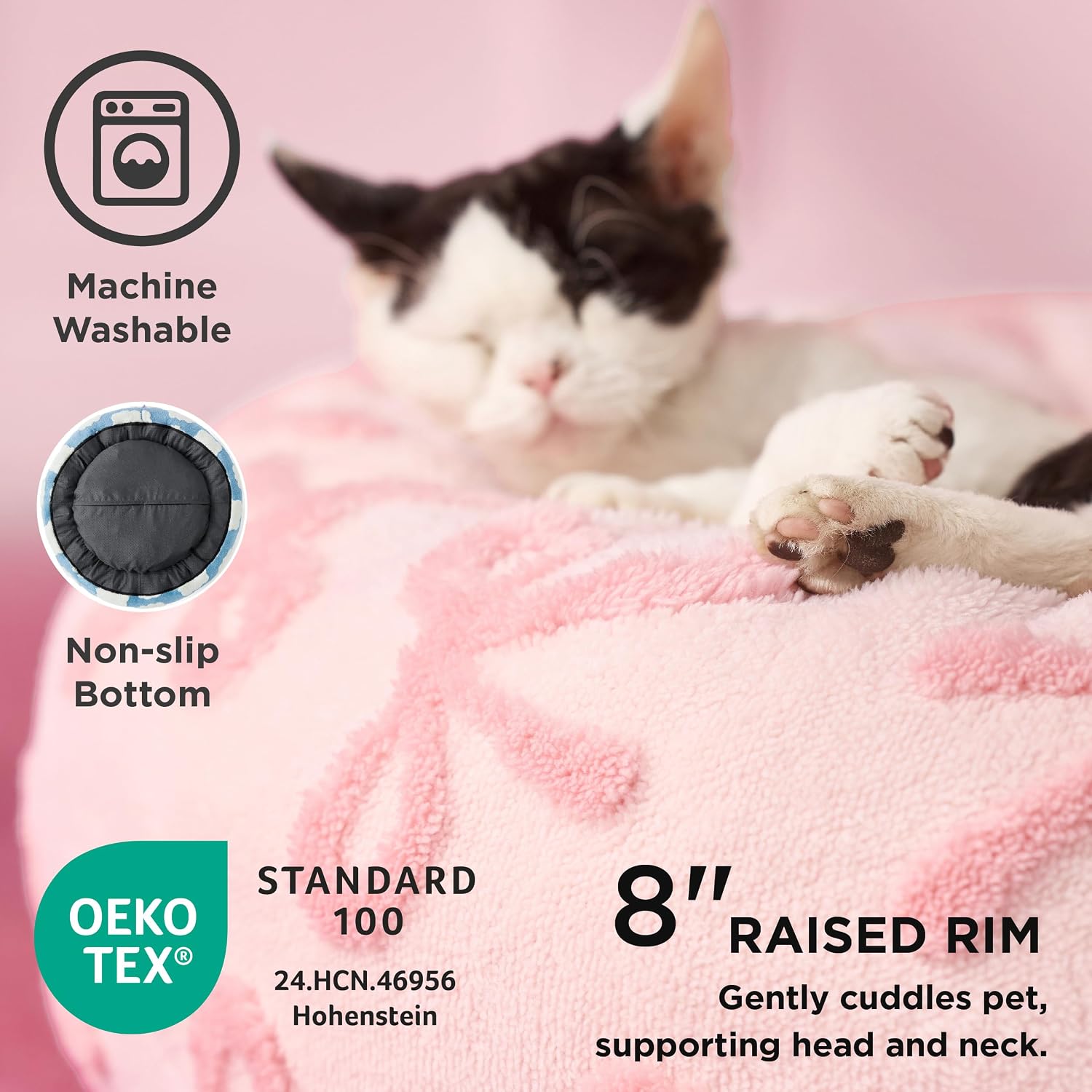 Detalle de LE SURE US-IMCDonutBed Donut Dog Bed, 30 x 30 x 8 in, Pink Taffy