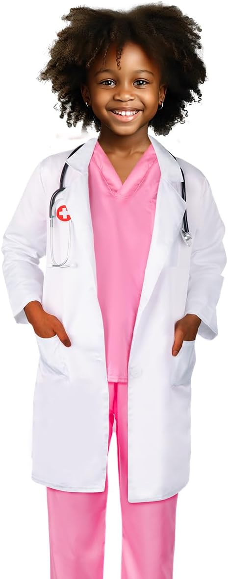 Thumbnail 4 de Meland Doctor Costume for Girls (Kids Scrubs with Lab Coat & Carry Bag) — Role Play Outfit for Ages 3–10