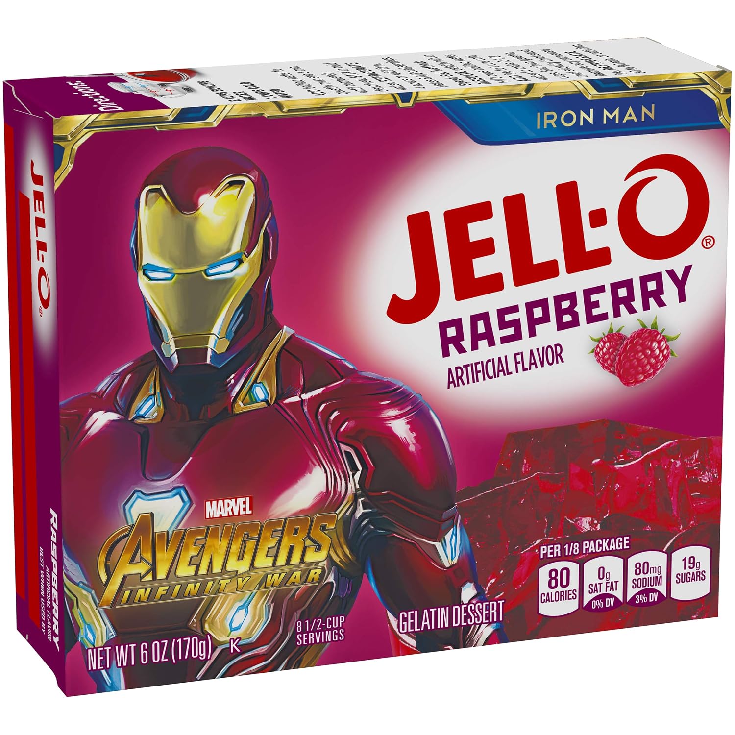Thumbnail 6 de JELL-O 10043000200527 Raspberry Gelatin Dessert Mix, 6 oz, 24-Count