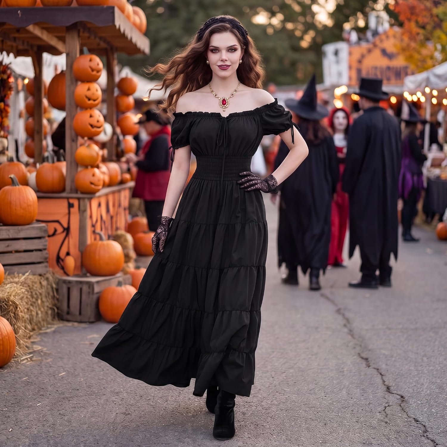 Detalle de Zhitunemi Dress-6531 Renaissance Costume Dress with Full-Length Skirt