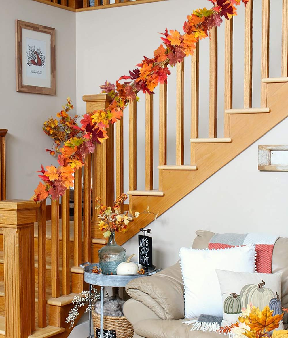 Thumbnail 6 de DearHouse EEWTE-018 Fall Garland, 2-Pack 7-Color Maple Leaves, 5.9 Feet