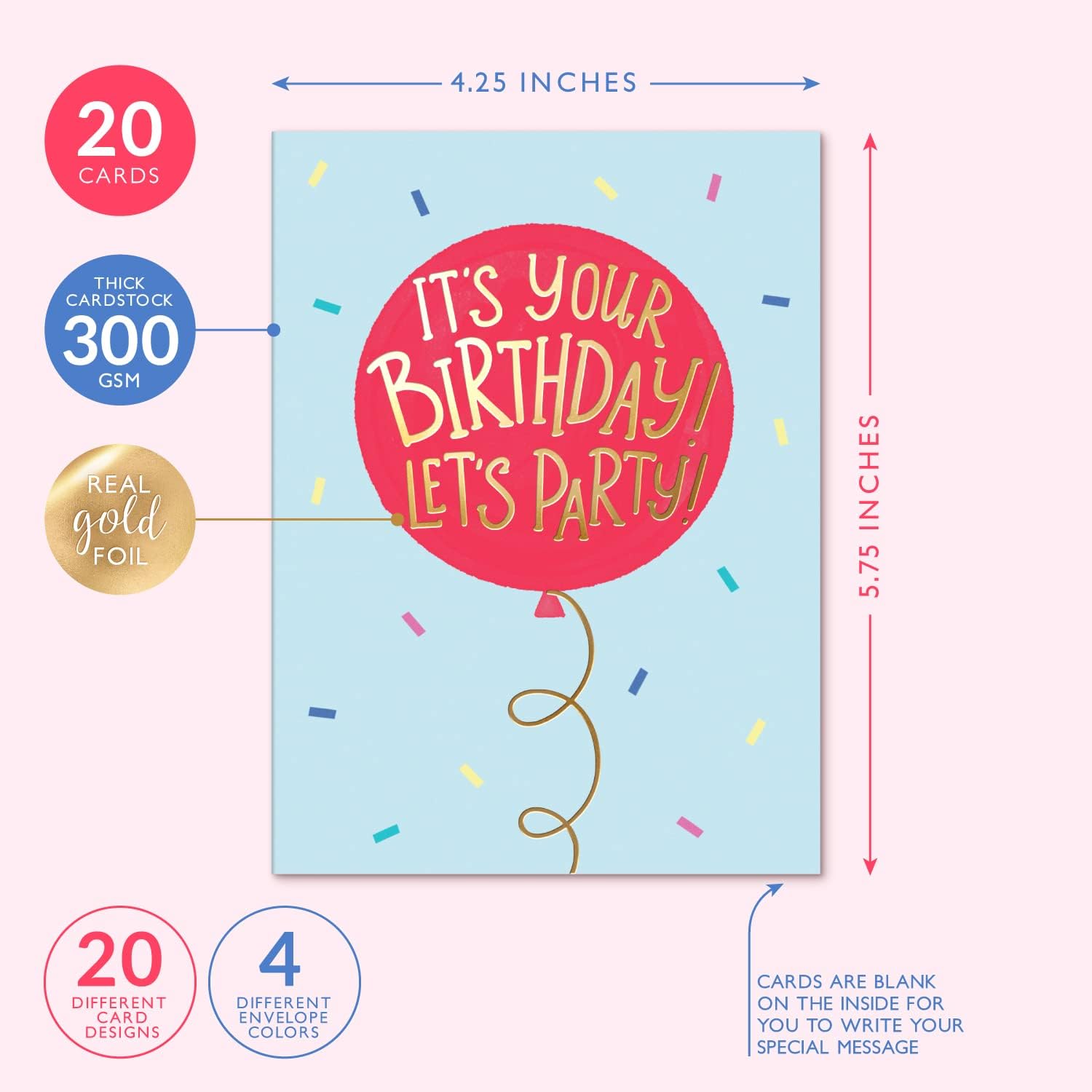 Thumbnail 1 de Sweetzer & Orange Happy Birthday Cards — 20 Assorted Cards with Envelopes & Box