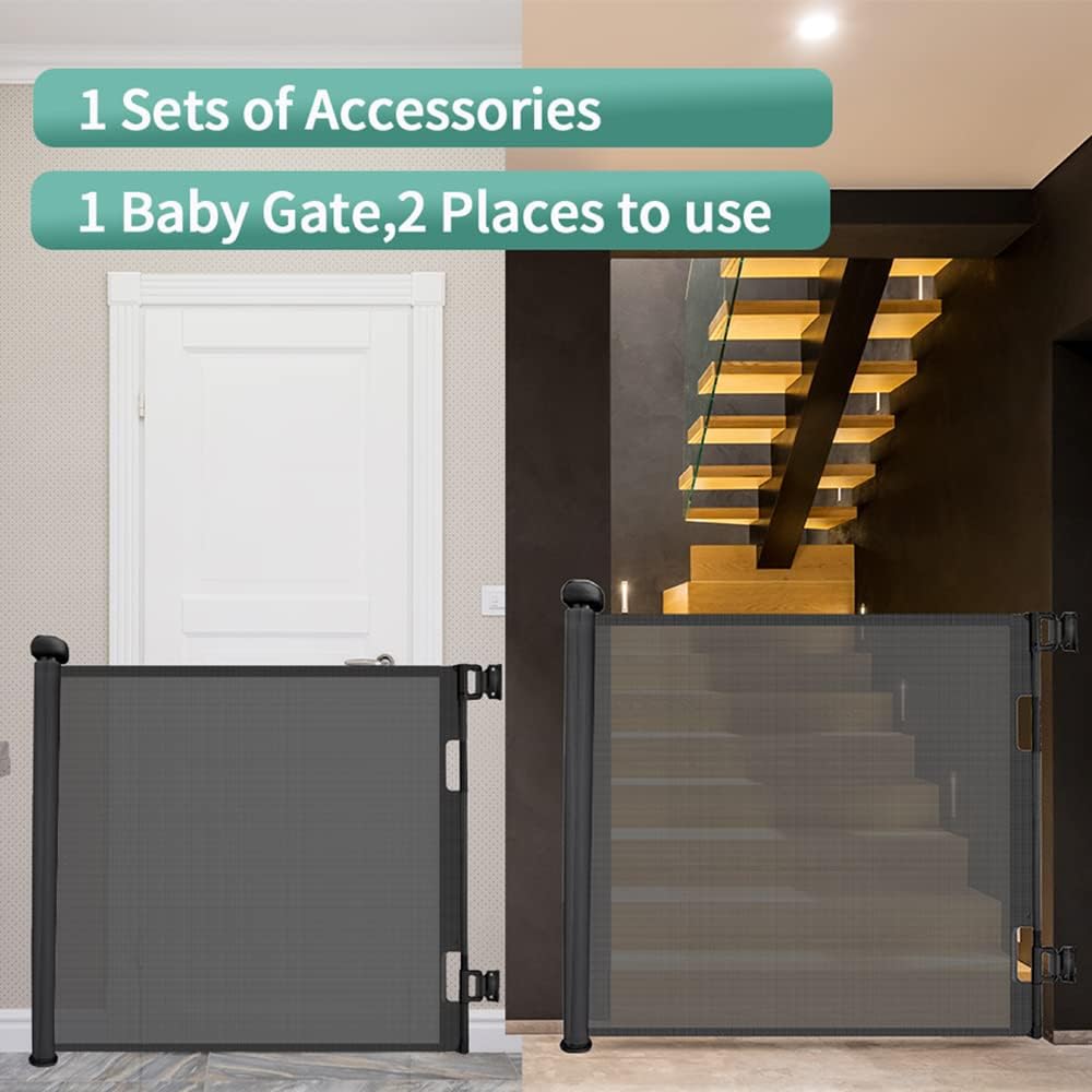 Thumbnail 5 de Retractable Stair Gate (Upgraded) – One Hand Operation, 140cm Safety Gate for Baby & Pets