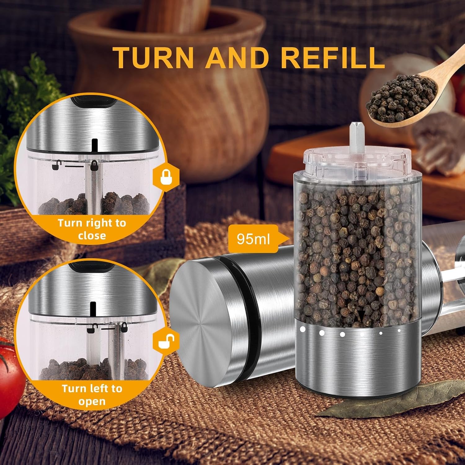 Thumbnail 4 de Rechargeable Salt & Pepper Grinder Set