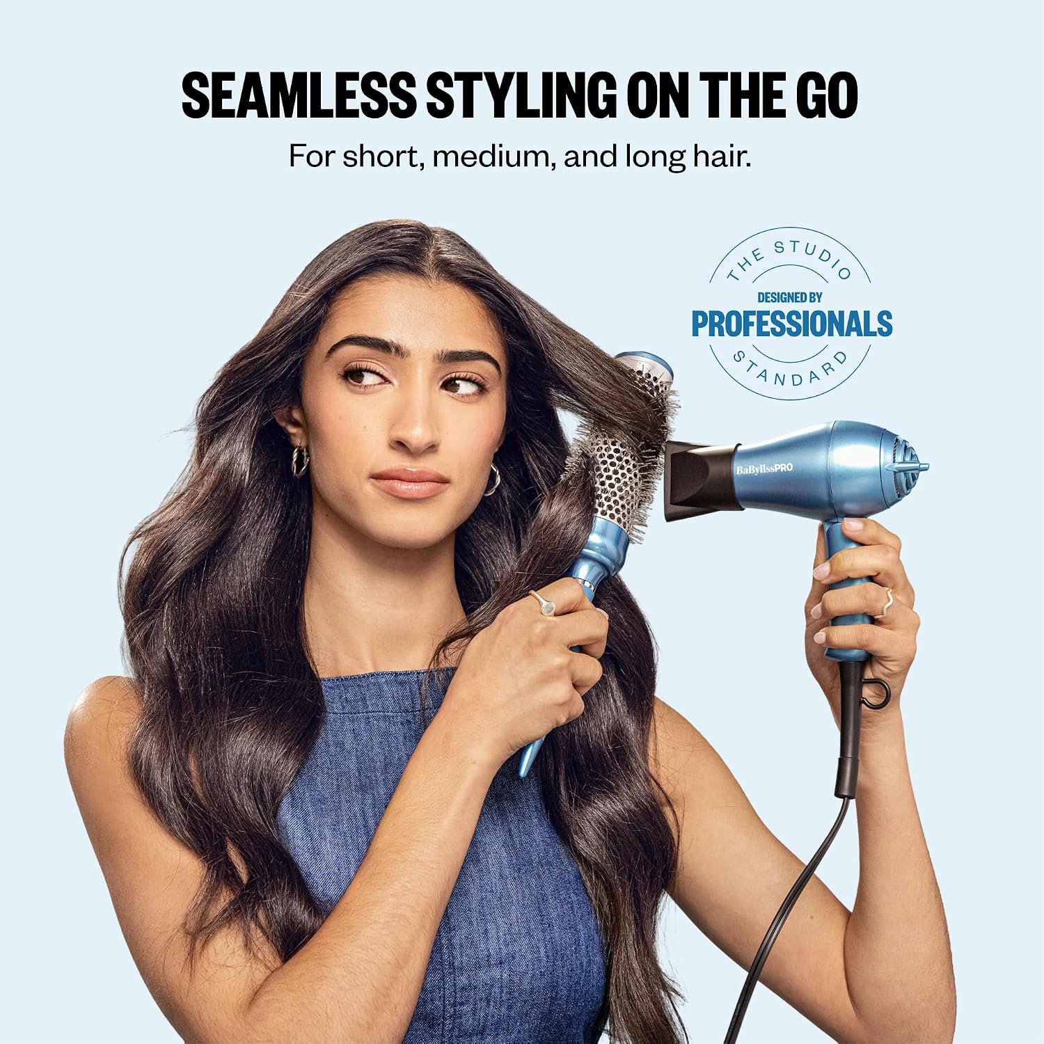 Thumbnail 1 de BaBylissPRO Nano Titanium Travel Hair Dryer (1000W) with Concentrator Nozzle, Foldable Handle, Dual Voltage