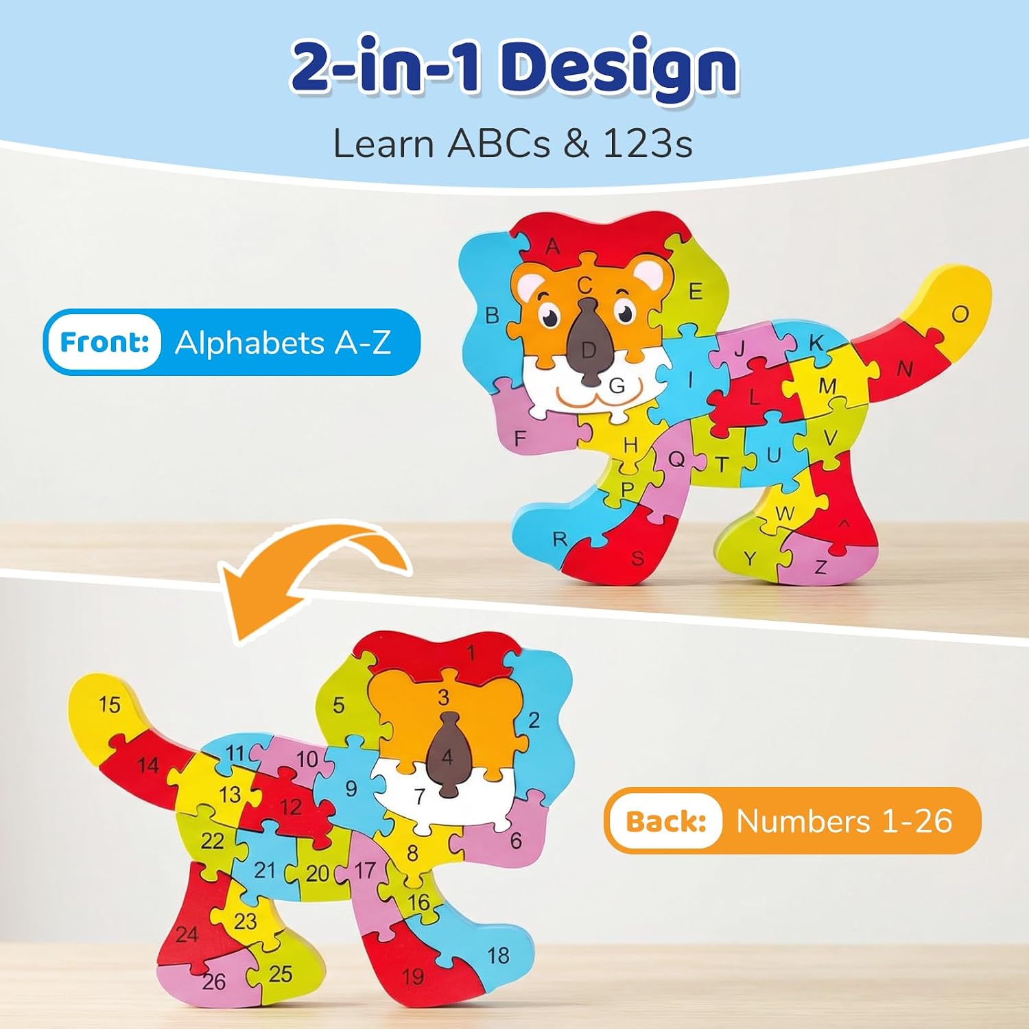 Detalle 2 de LovesTown Wooden Puzzle, Double-Sided