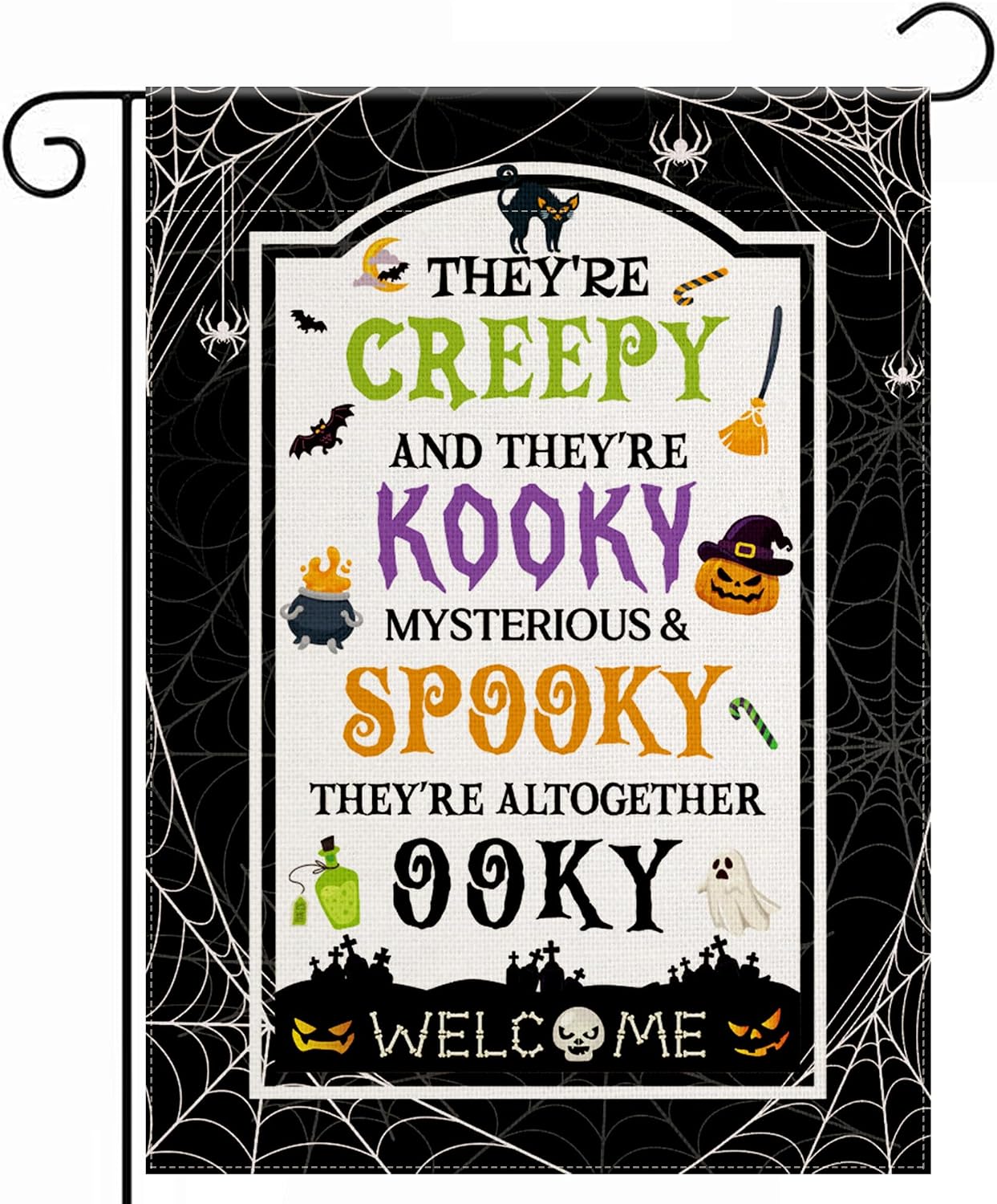 Detalle de OHOME Halloween Garden Flag, Double-Sided Polyester, 12 x 18 Inch