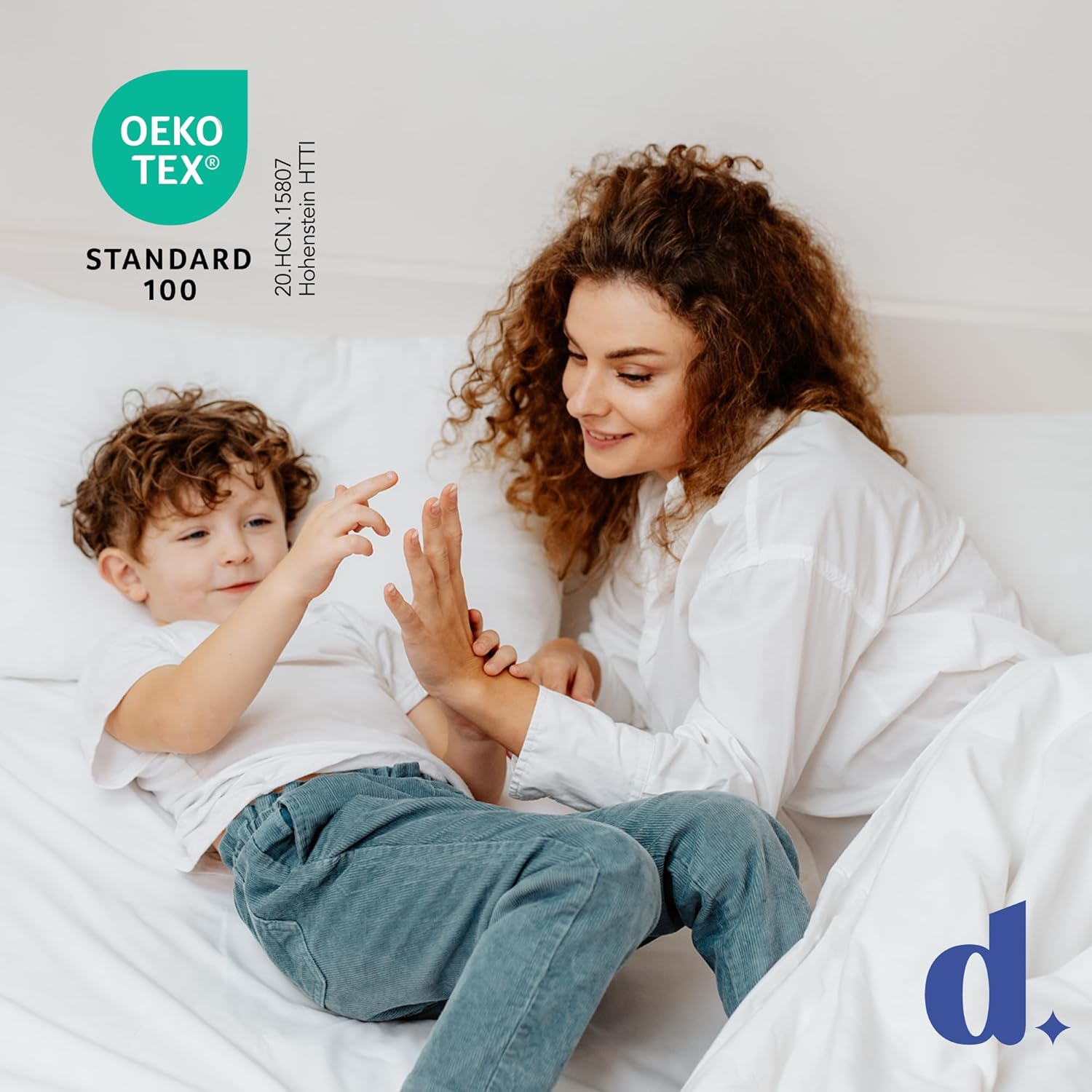 Thumbnail 5 de Dreamzie Spannbettlaken 140x200 cm aus Mikrofaser (Burgundy) – für dicke Matratzen, Oeko-Tex