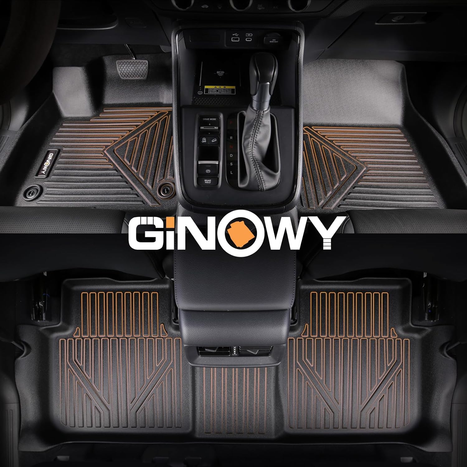 Thumbnail 6 de GINOWY TPE Floor Mats for Honda Ridgeline (2017-2025/2026) — Custom Fit, Non-Slip, Waterproof All-Weather Liners
