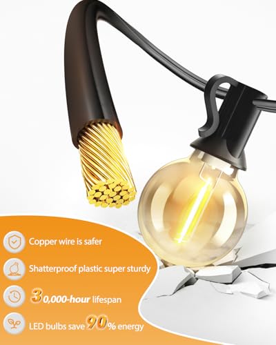 Detalle de Guirlande lumineuse extérieure btfarm 10M avec télécommande – Blanc chaud