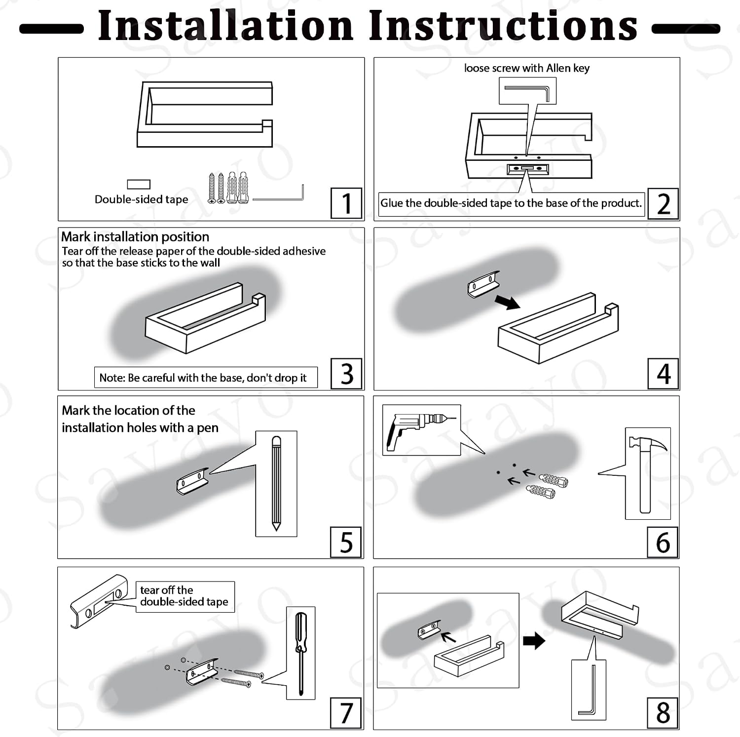 Thumbnail 6 de SAYAYO Toilettenpapierhalter Schwarz 150 mm