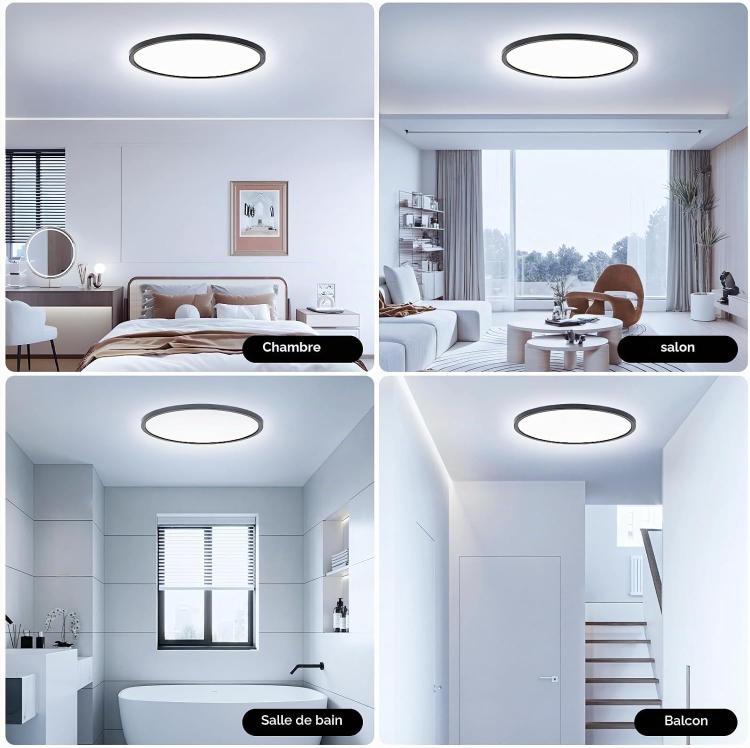 Thumbnail 6 de EASY EAGLE 40CMYXCFG ronde LED-plafondlamp 40 cm, 6500 K, zwart