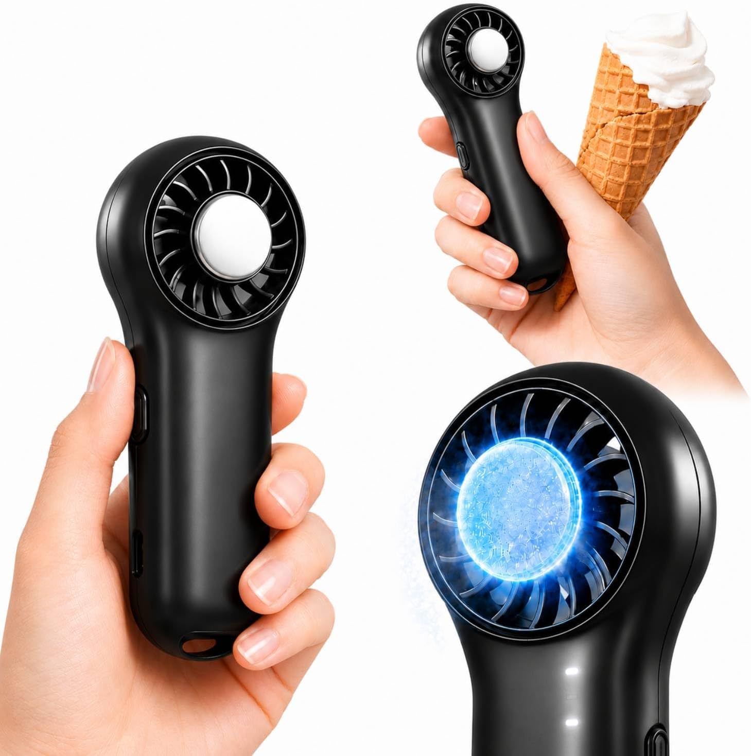 Detalle de Winwj Portable Handheld Fan with Ice Cooler