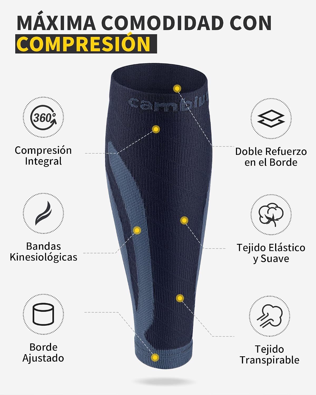 Thumbnail 2 de CAMBIVO Medias Compresivas 2 Pares para Deporte